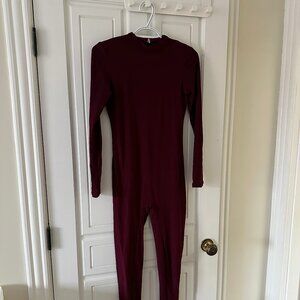 Bumpsuit Jumpsuit Size XS Burgundy Crewneck with Back Zipper